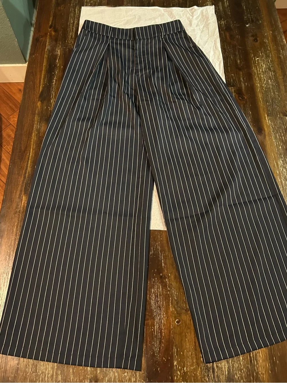 NWOT CIDER Navy & Blue WIDE LEG TROUSERS